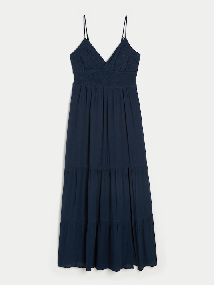 Buy Hollister Blue Embroidered Strappy Maxi Dress from Next Norway