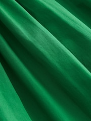 Πράσινο - Βαμβακερό Αμάνικο Midi Σεμιζιέ Με ζώνη - Εικόνα 8 από 8