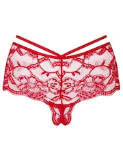 Ann Summers Red Adore You Crotchless Lace Shorts - Image 6 of 6
