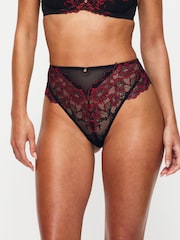 Ann Summers Black/Red High Waist Sexy Lace Knickers - Image 2 of 5