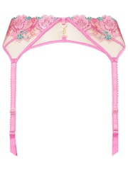 Ann Summers Pink Caged Rose Floral Print Embroidery Suspender Belt - Image 5 of 5