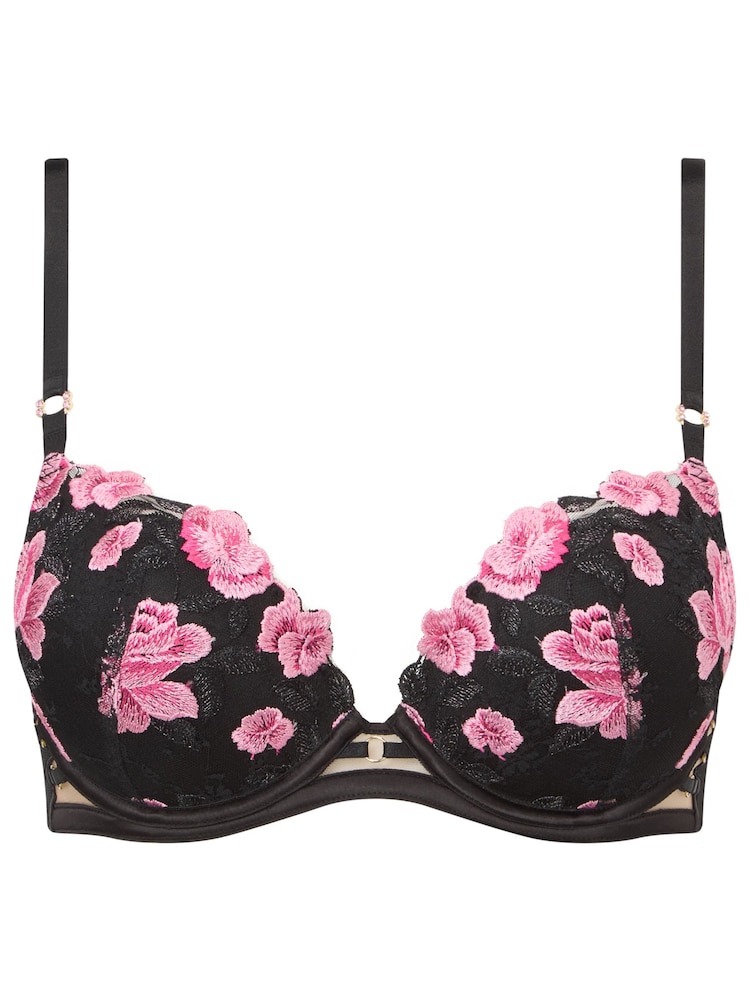 Ann Summers Black Everlasting Love Floral Embroidery Padded Plunge Bra - Image 6 of 6 Ann Summers Black Everlasting Love Floral Embroidery Padded Plunge Bra - Image 6 of 6