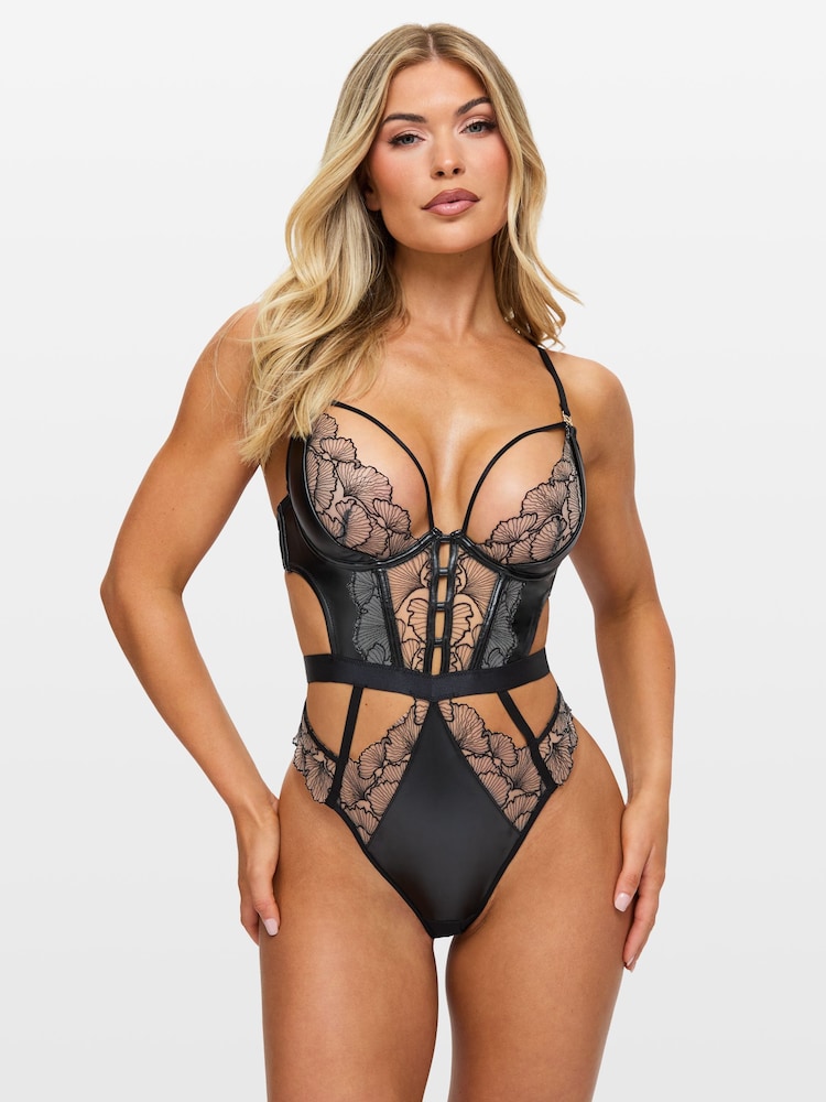 Ann Summers Black Tempting Touch PU Crotchless Body - Image 1 of 5