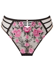 Ann Summers Black Everlasting Love Floral Embroidery High Waist Brazilian - Image 6 of 6