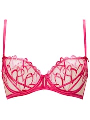 Ann Summers Pink Love Struck Heart Embroidery Non Padded Balcony Bra - Image 6 of 6