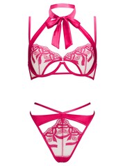 Ann Summers Pink For Your Eyes Only Bow Embroidery Crotchless Set - Image 6 of 6
