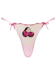 Ann Summers Pink Sweet Cherry Embroidered String Knickers - Image 5 of 5