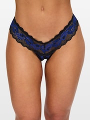 Ann Summers Black Triple Threat Lace Crotchless Thongs 3 Pack - Image 3 of 6