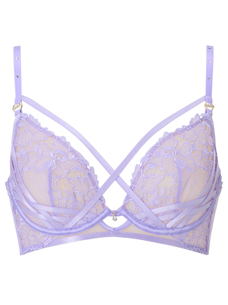 Ann Summers Purple Untold Desire Lace Non Padded Plunge Bra - Image 6 of 6