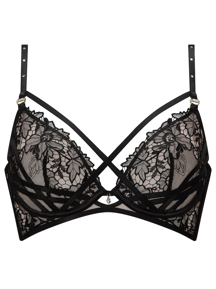 Ann Summers Black Untold Desire Lace Non Padded Plunge Bra - Image 5 of 5