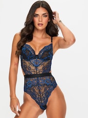 Μαύρο/Μπλε - Ann Summers Hold Me Tight δαντελένιο κορμάκι - Εικόνα 1 του 5