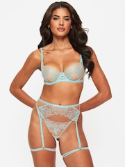 Ann Summers Blue Devoted To You Floral Embroidery Non Padded Balcony Bra - Image 1 of 5