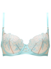 Ann Summers Blue Devoted To You Floral Embroidery Non Padded Balcony Bra - Image 5 of 5