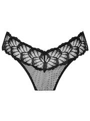 Ann Summers Black Kiss and Tell Lace Crotchless Brazilian - Image 6 of 6