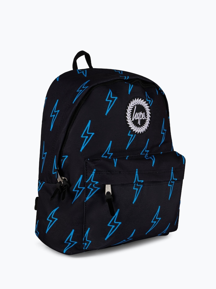 Hype Unisex Black Blue Lightning Backpack - Image 2 of 6