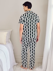 Chelsea Peers Cotton Poplin Wavy Stripe Long Pyjamas Set - Bild 4 von 6