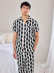Chelsea Peers Cotton Poplin Wavy Stripe Long Pyjamas Set - Bild 5 von 6