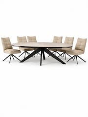 Kettler Grey Beige Lorenzo 6 Seater Dining Table and Chair Set - Image 8 of 9