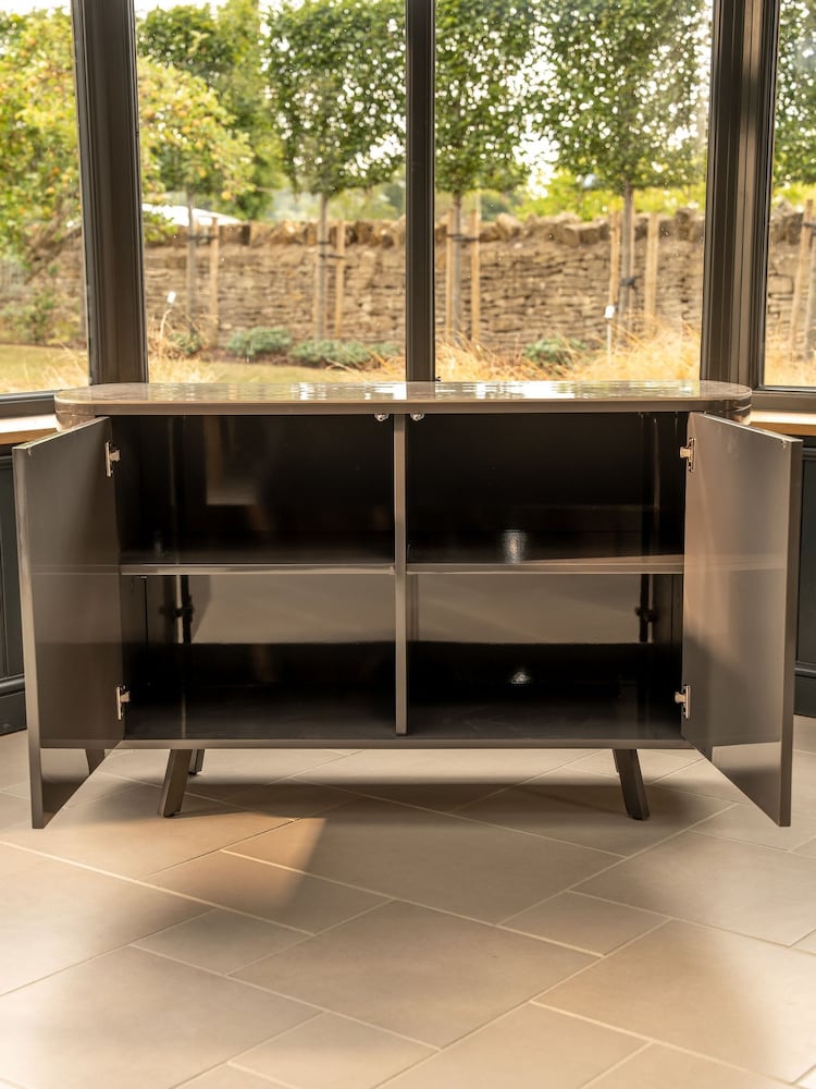 Kettler Gloss Grey Lorenzo 2 Door Sideboard - Image 2 of 6 Kettler Gloss Grey Lorenzo 2 Door Sideboard - Image 2 of 6