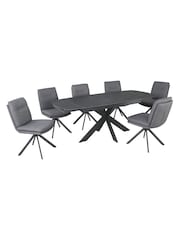 Kettler Grey Vermont 6 Seater Dining Table and Chair Set - Image 4 of 4