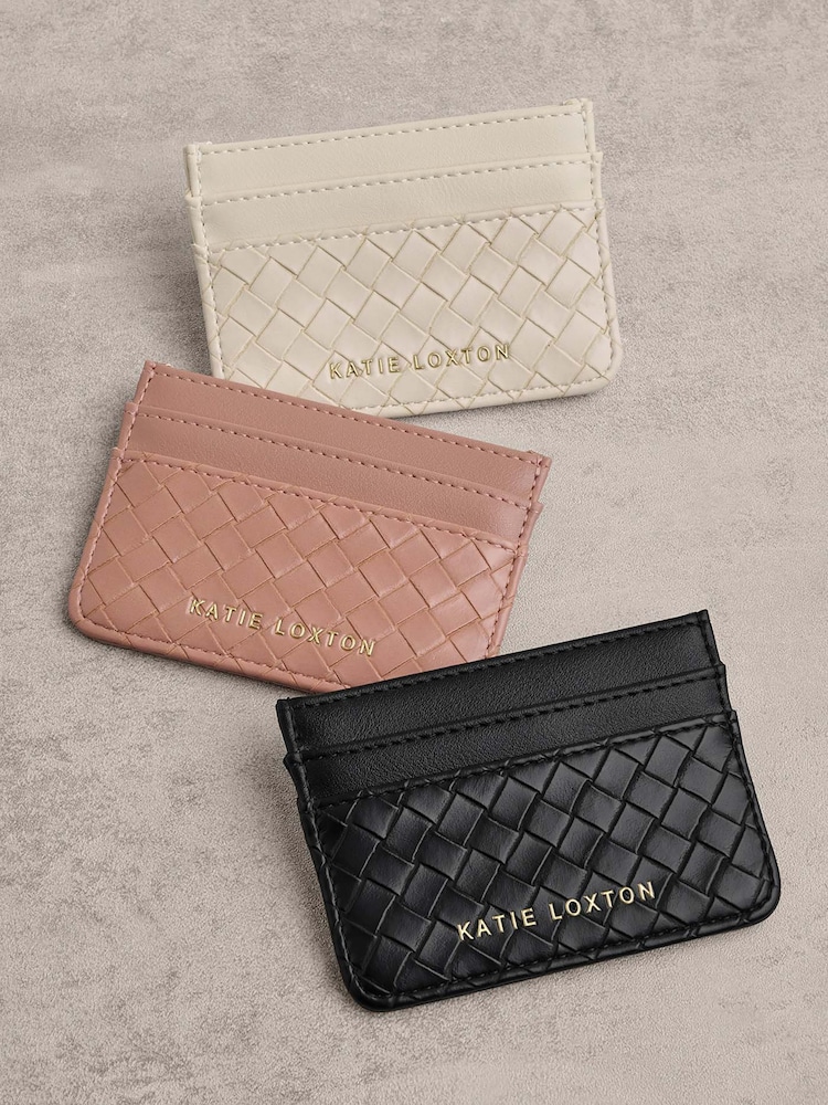Katie Loxton Pink Nova Woven Texture Card holder - Image 1 of 4