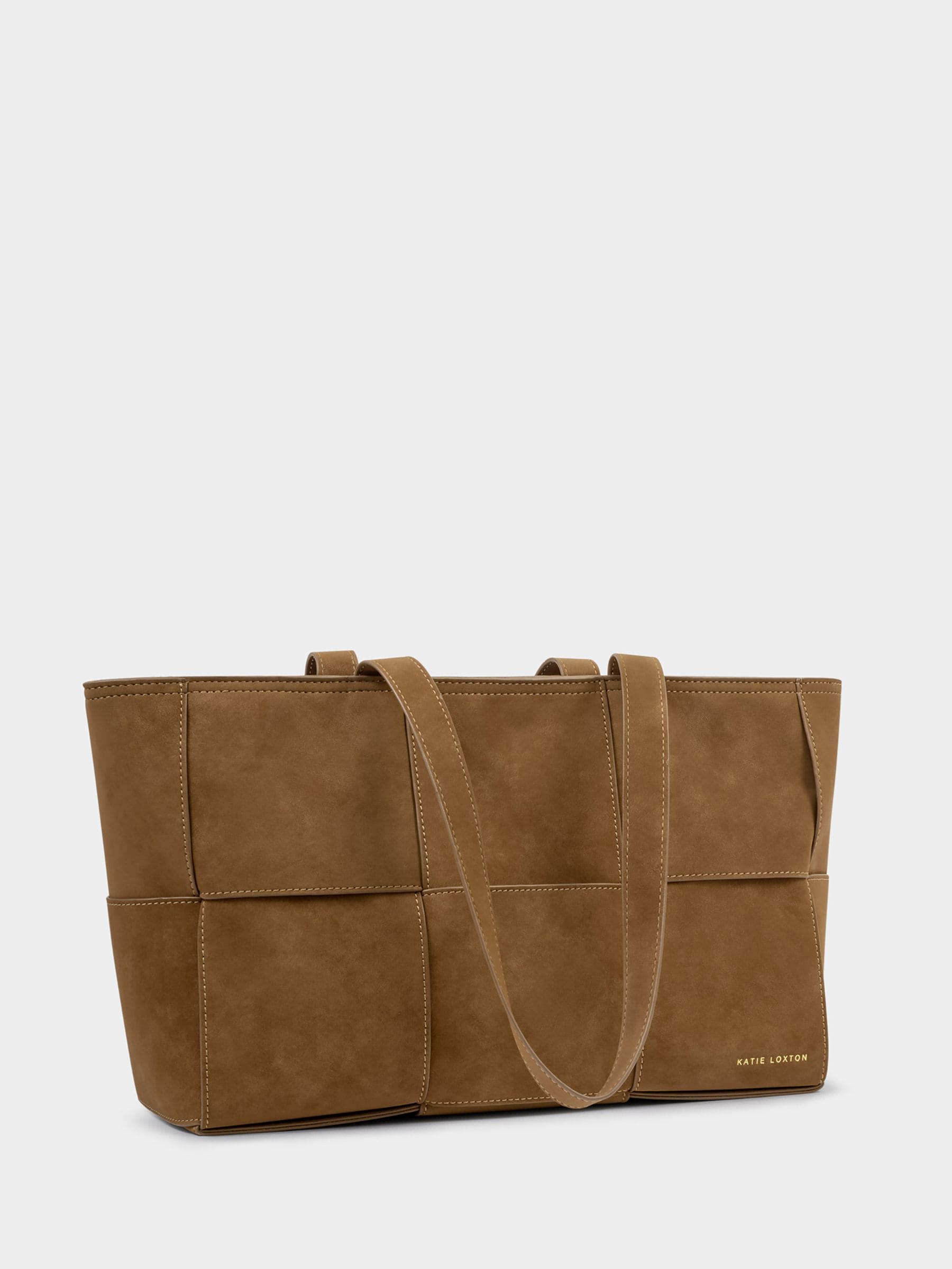Buy Katie Loxton Brown Taya Woven Suedette Tote Bag from the Next