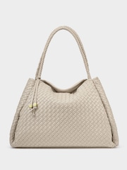 Katie Loxton White Oyster Nova Hand Woven Large Shoulder Bag - Image 3 of 5
