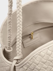 Katie Loxton White Oyster Nova Hand Woven Large Shoulder Bag - Image 4 of 5
