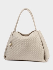 Katie Loxton White Oyster Nova Hand Woven Large Shoulder Bag - Image 6 of 6