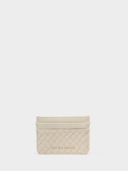 Katie Loxton White Nova Woven Texture Card holder - Image 1 of 4