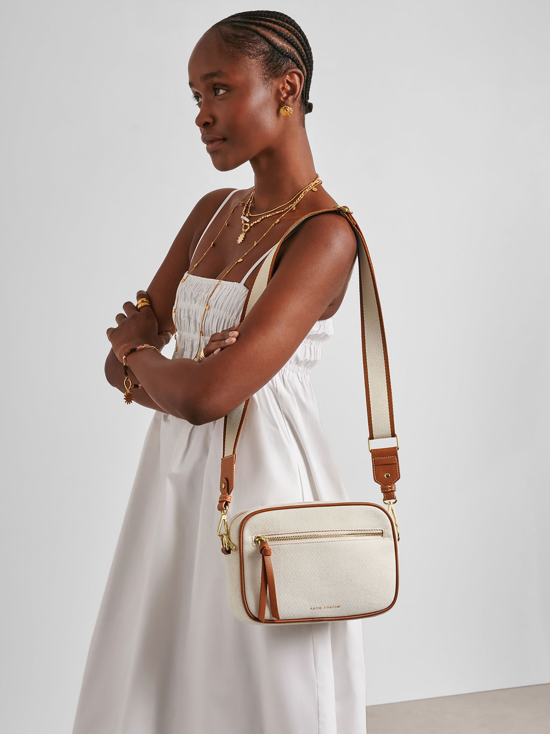 Buy Katie Loxton White Canvas Hallie Cross-Body Bag from Next USA