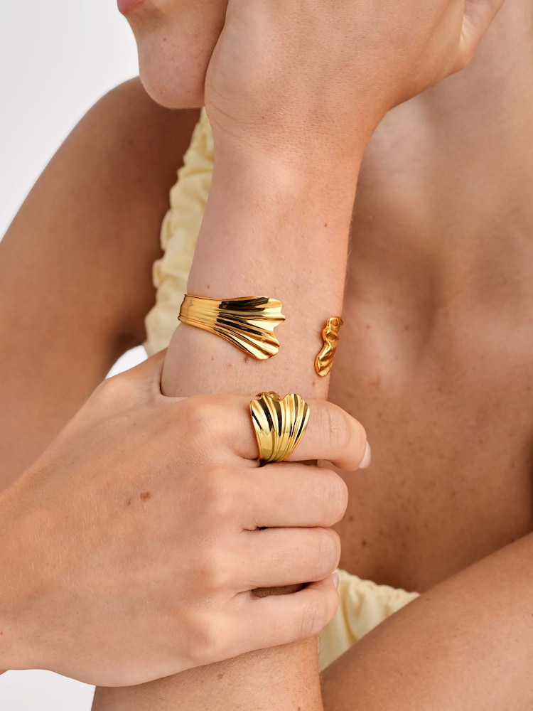 Katie Loxton Gold Tone Floramoure Oversized Bangle - Image 1 of 4