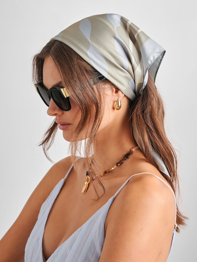 Sage And Pastel Blue - Katie Loxton Ripple Scarf - Image 1 of 5