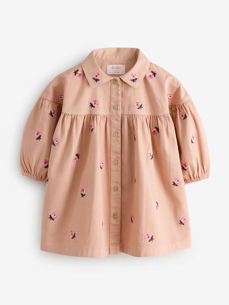 Cath Kidston Pink Floral Long Sleeve Collar Dress (3mths-8yrs) - Image 1 of 5