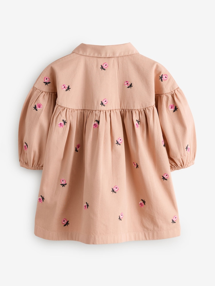 Cath Kidston Pink Floral Long Sleeve Collar Dress (3mths-8yrs) - Image 2 of 5