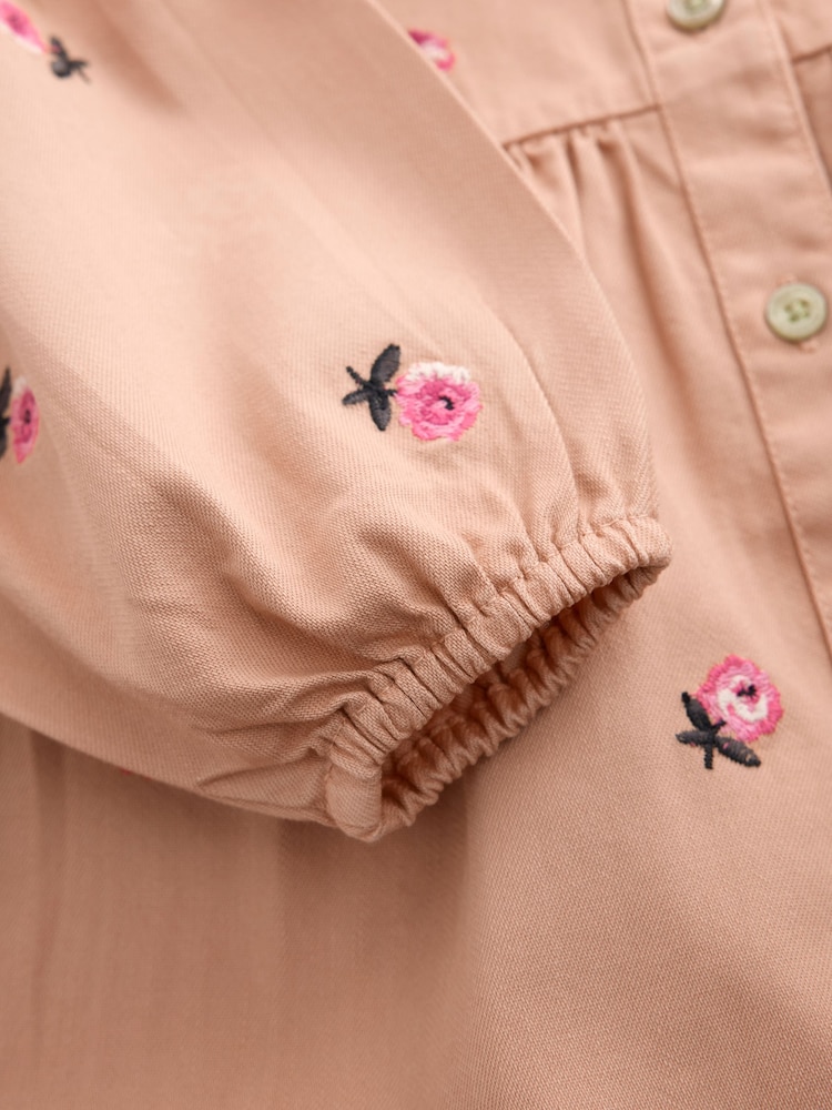 Cath Kidston Pink Floral Long Sleeve Collar Dress (3mths-8yrs) - Image 5 of 5