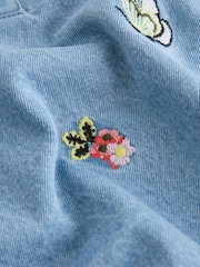 Butterfly Embroidered Long Sleeve Denim Dress (3mths-8yrs) - Image 3 of 5