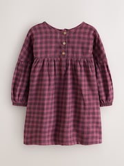 Purple Check Embroidered Gromit Long Sleeve Dress (3mths-8yrs) - Image 3 of 5
