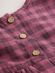 Purple Check Embroidered Gromit Long Sleeve Dress (3mths-8yrs) - Image 5 of 5