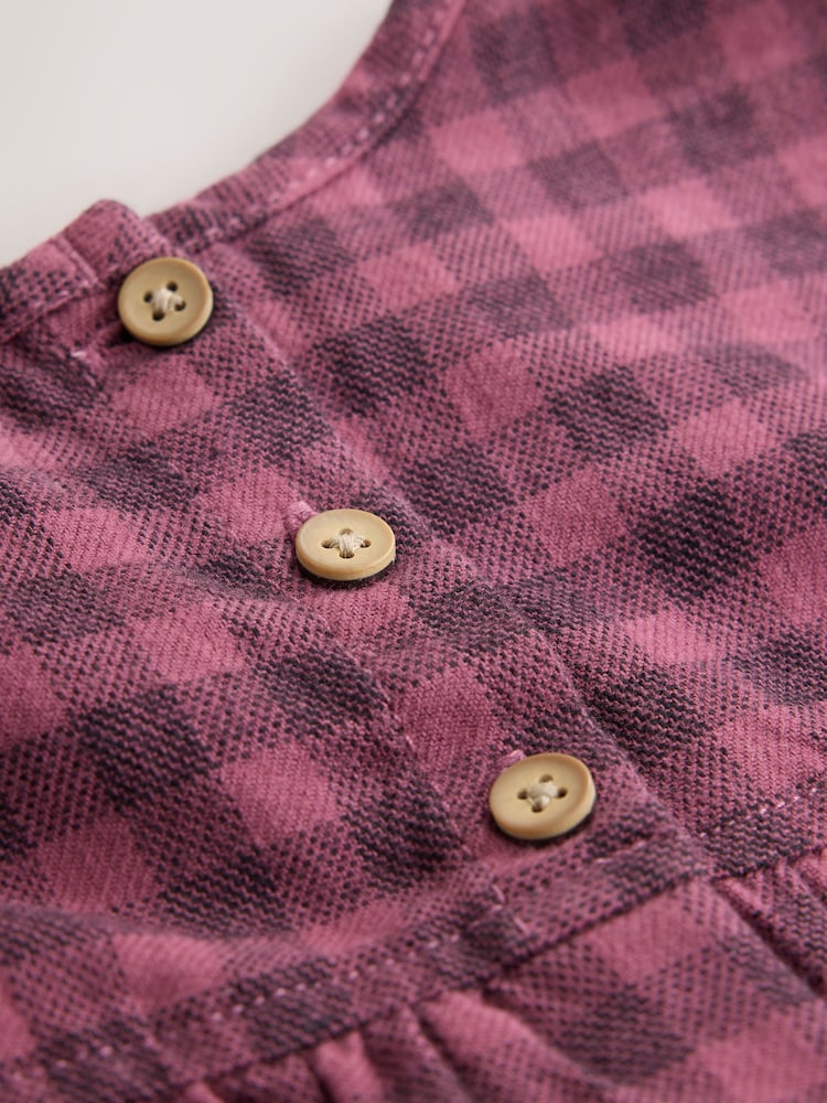 Purple Check Embroidered Gromit Long Sleeve Dress (3mths-8yrs) - Image 5 of 5