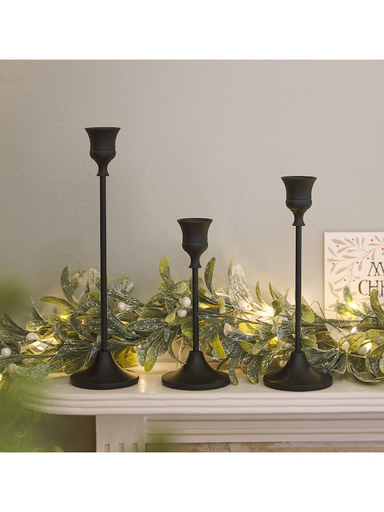 Lights4fun 3 Taper Candlestick Holders - Image 1 of 3