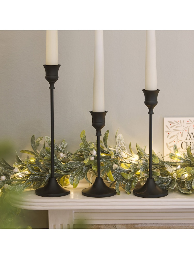 Lights4fun 3 Taper Candlestick Holders - Image 2 of 3