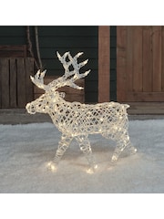Lights4fun White 70cm Arkendale Dual LED Battery Operated Outdoor Reindeer - Image 1 of 3