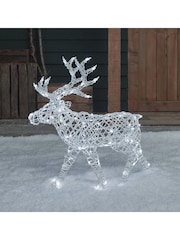 Lights4fun White 70cm Arkendale Dual LED Battery Operated Outdoor Reindeer - Image 2 of 3