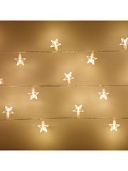 Lights4fun Clear 30 Warm LED Star Fairy Lights On Clear Cable - Image 2 of 6