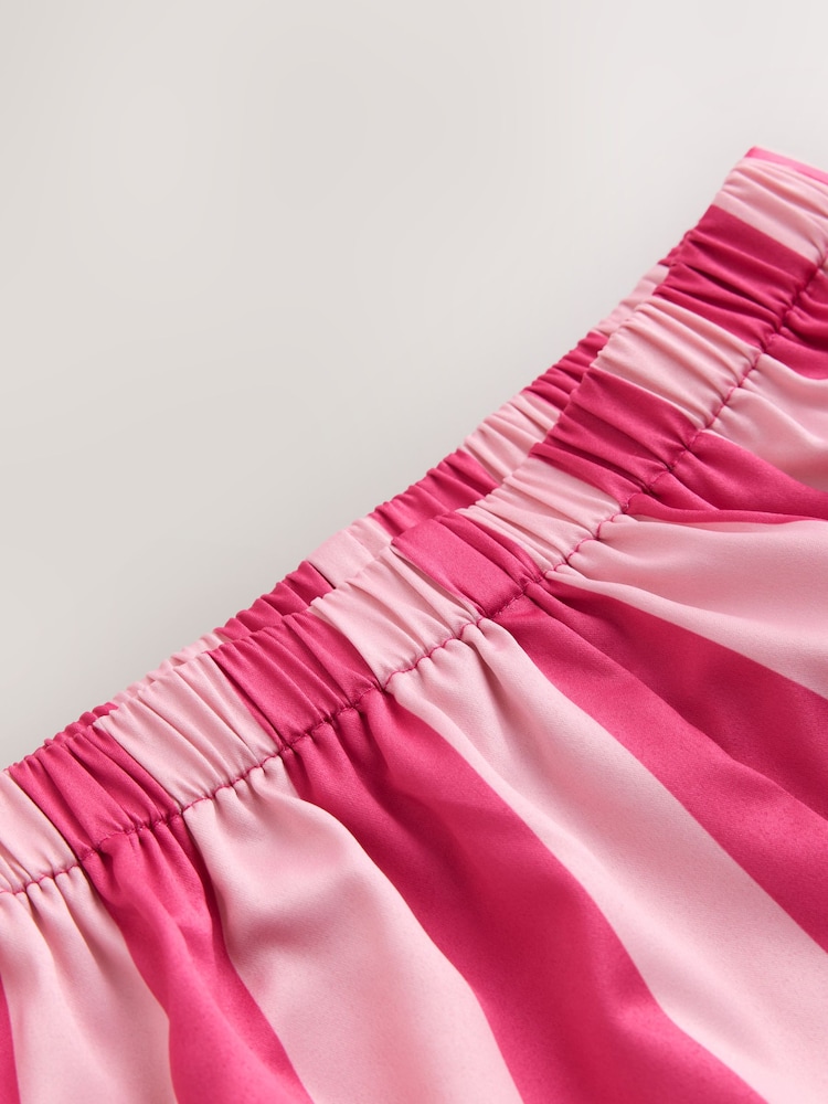 Rouge/Rose - Pyjama court en satin rayé (5-16ans) - Image 8 de 8 Rouge/Rose - Pyjama court en satin rayé (5-16ans) - Image 8 de 8