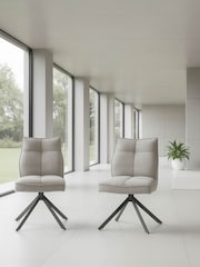 Kettler Set of 2 Grey Rachel Swivel Dining Chairs - Image 1 of 4