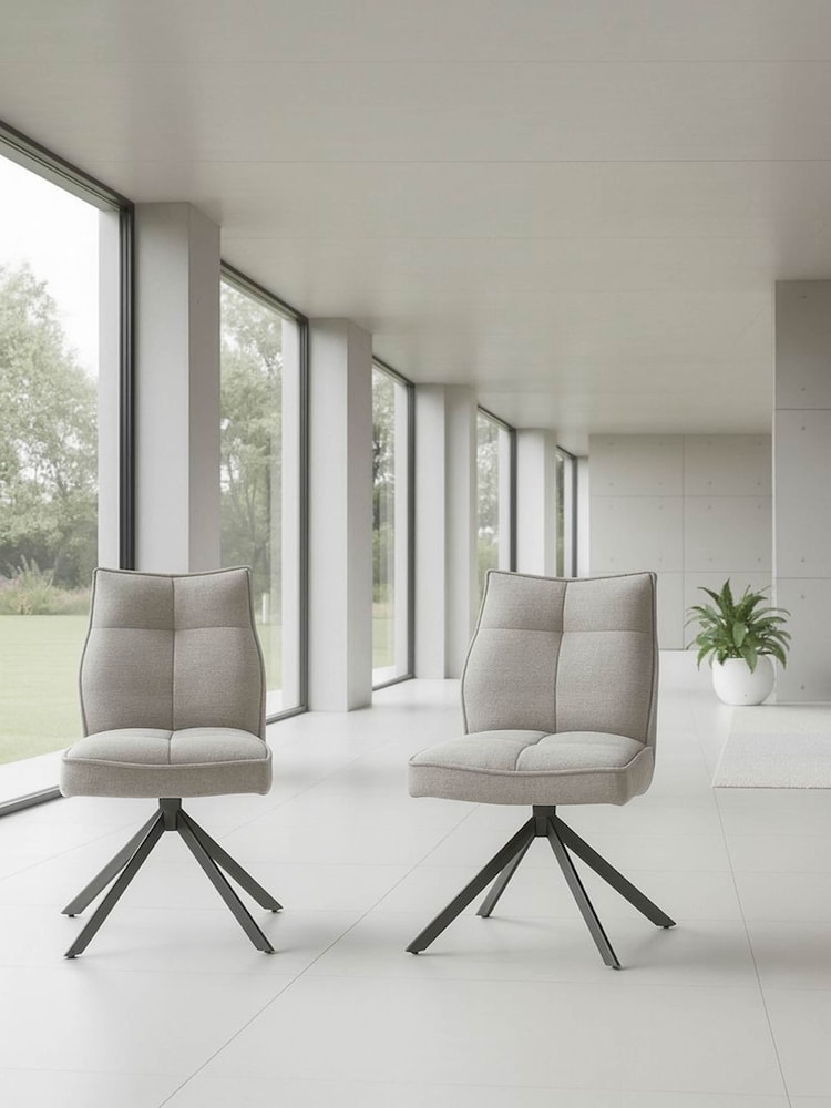 Kettler Set of 2 Grey Rachel Swivel Dining Chairs - Image 1 of 4