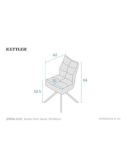 Kettler Set of 2 Grey Rachel Swivel Dining Chairs - Image 3 of 4