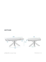 Kettler Grey Vermont 6 Seater Extending Dining Table - Image 5 of 5